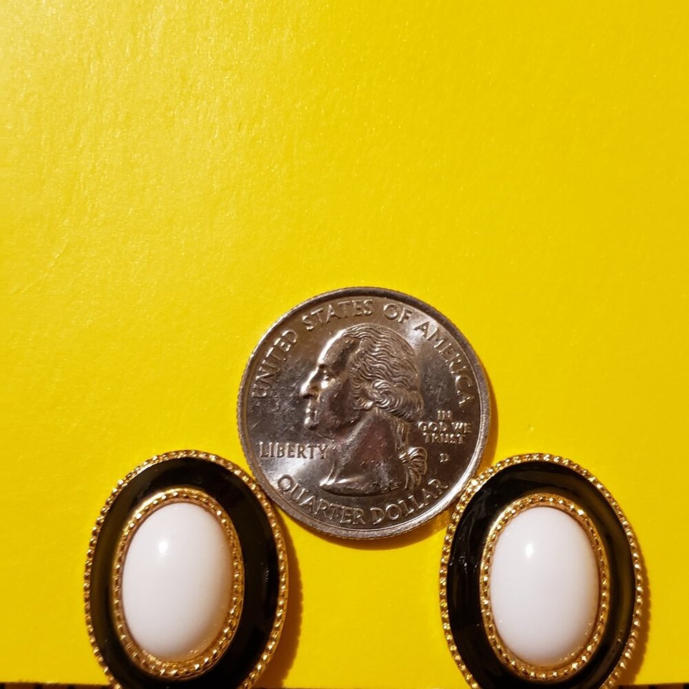 Black/White & Gold Earrings.